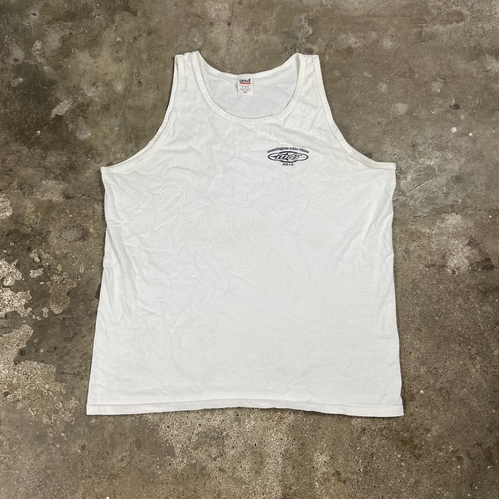 Bike Time Muskegon Michigan Tank Top Size 2XL White Motorcycle Biker Graphic